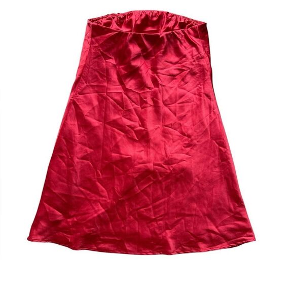 Show Me Your Mumu Taylor Tube Mini Dress in Red Luxe Satin Size S - Picture 5 of 9